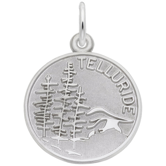 Telluride Mountain Scene Charm - Metal - Sterling Silver