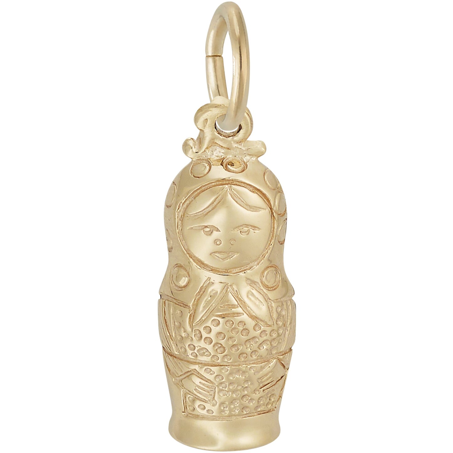 Small Matryoshka Doll Charm - Metal - Sterling Silver