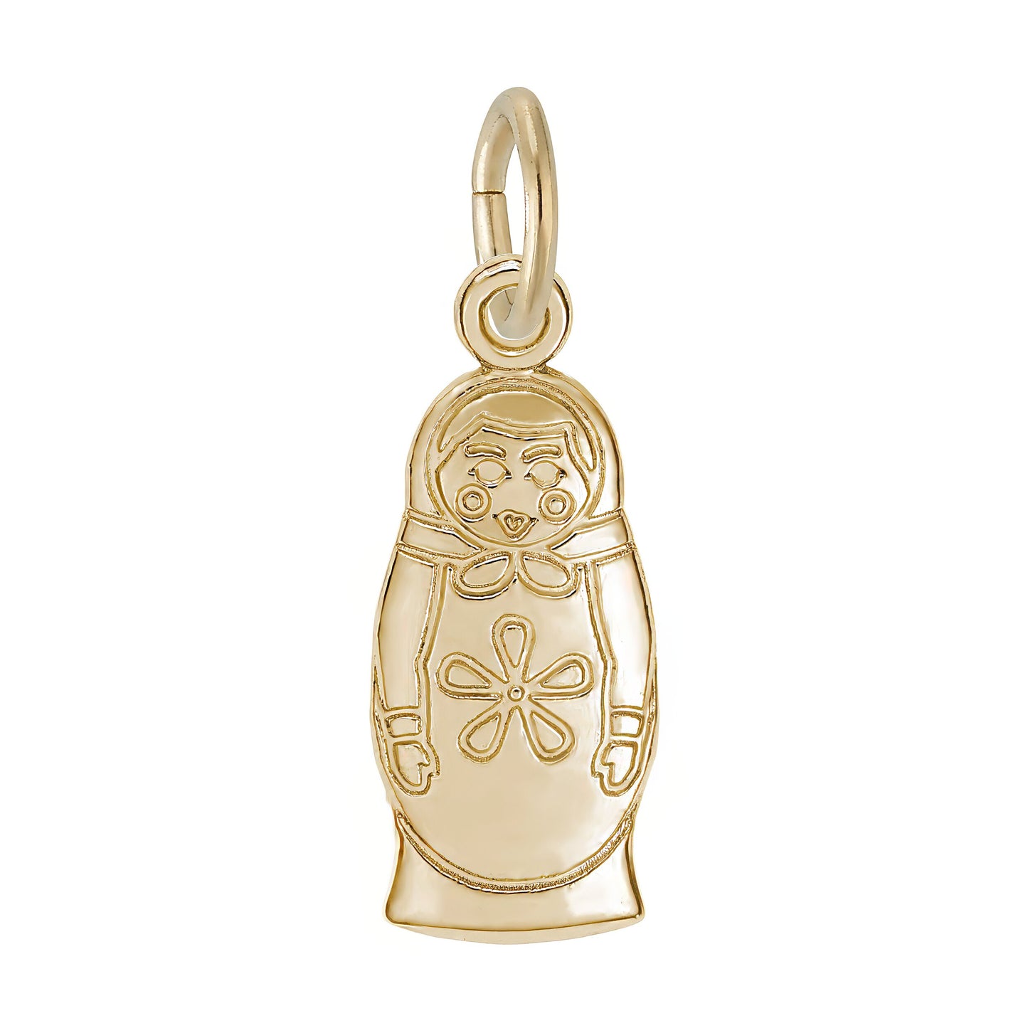 Matryoshka Doll 2 Sided Charm - Metal - Sterling Silver