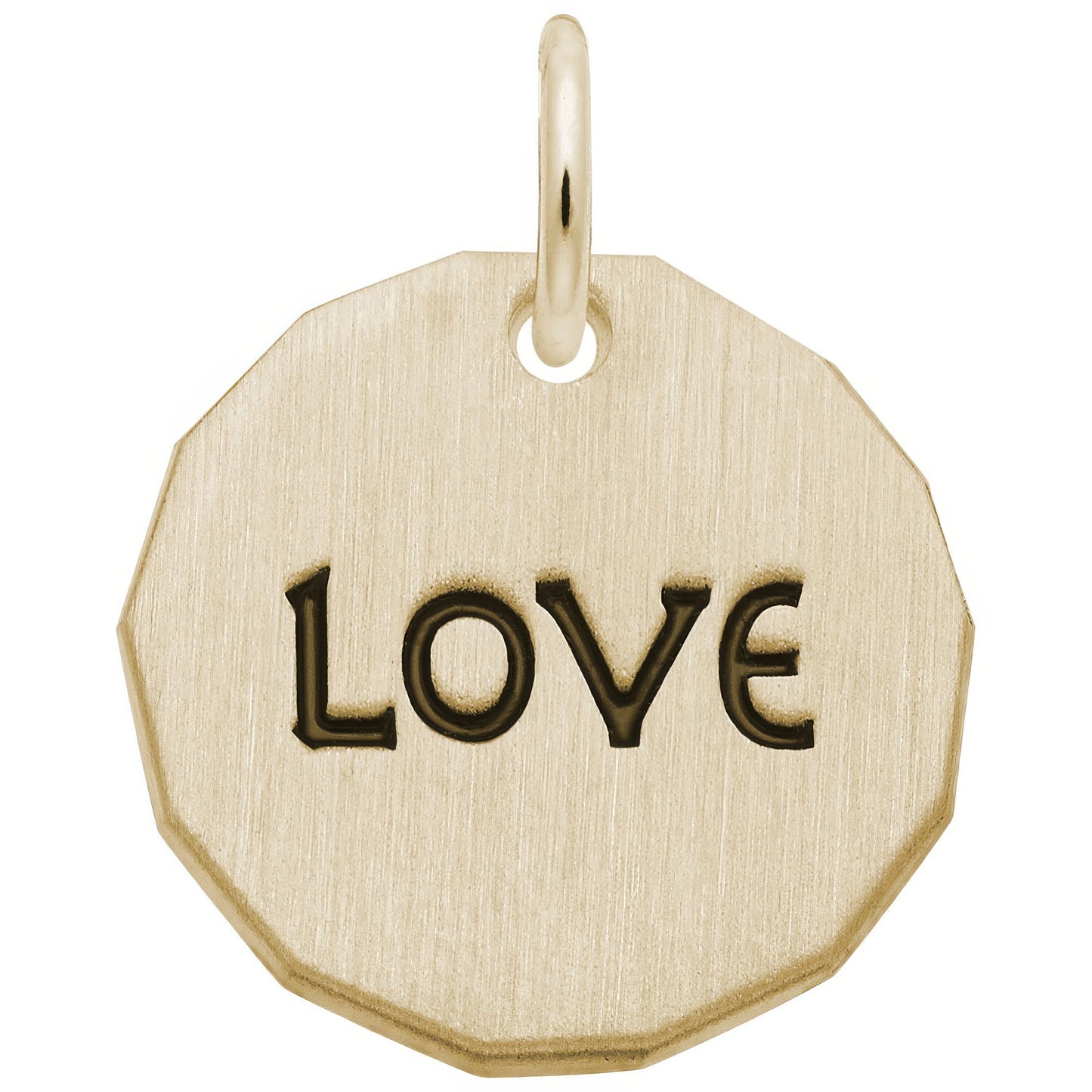 Gold Plated Love Charm Tag Charm - 16mm x 16mm