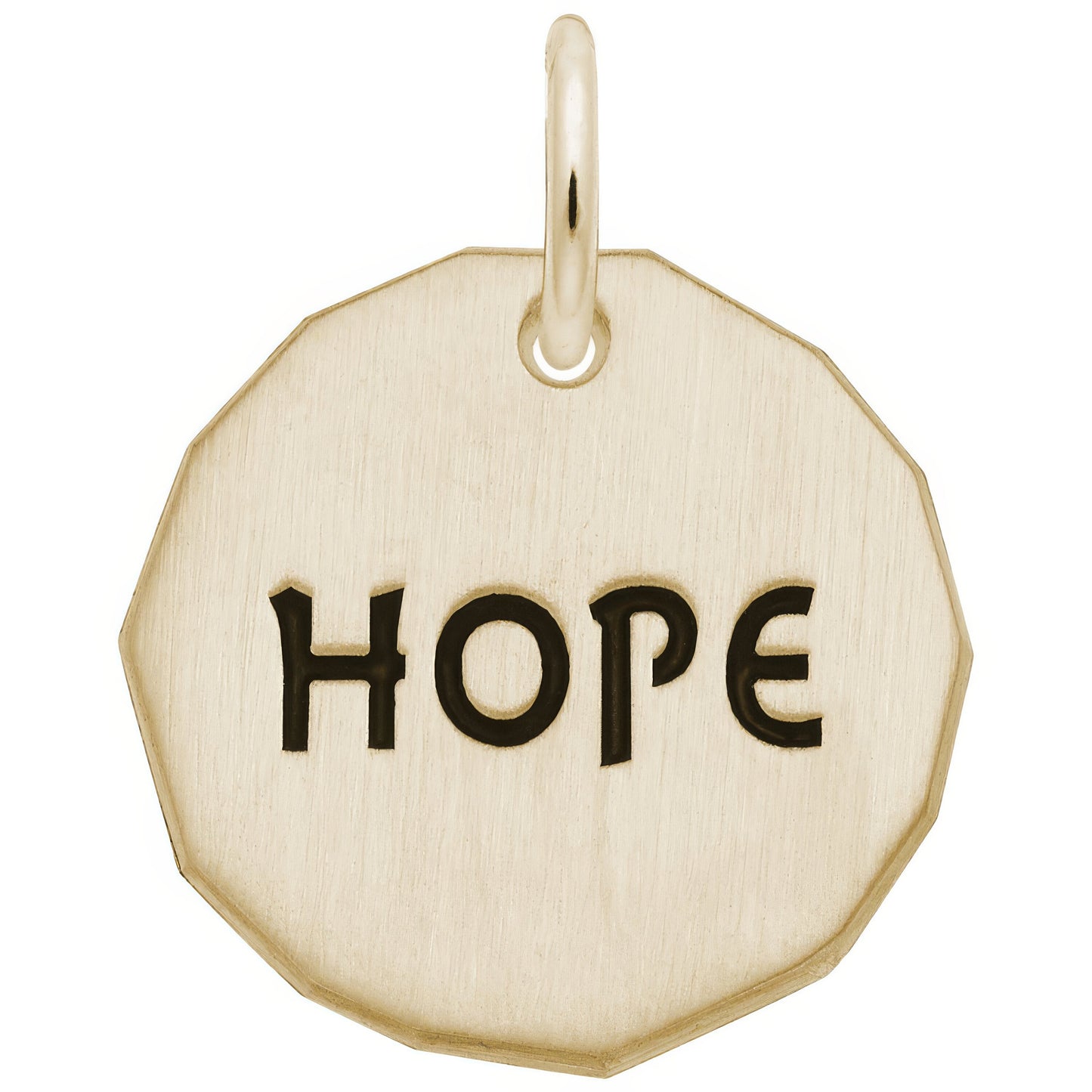 Sterling Silver Hope Charm Tag Charm - 16mm x 16mm