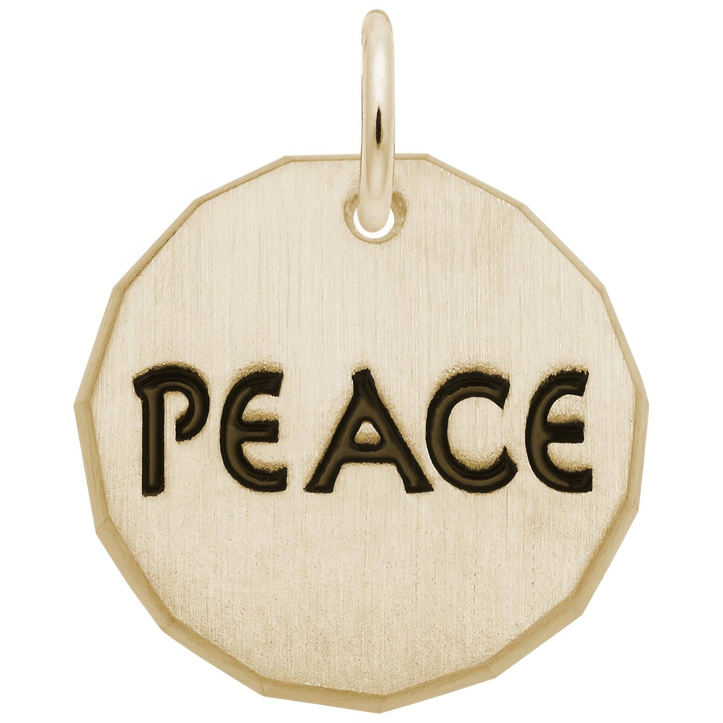 Sterling Silver Peace Charm Tag Charm - 16mm x 16mm