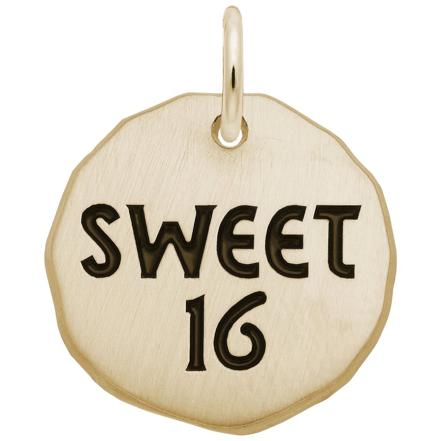 Sterling Silver Sweet 16 Charm Tag Charm - 16mm x 16mm