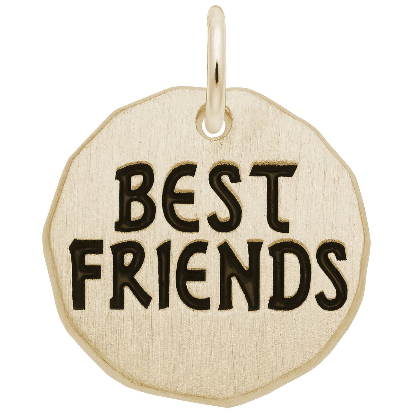 Sterling Silver Best Friends Charm Tag Charm - 16mm x 16mm