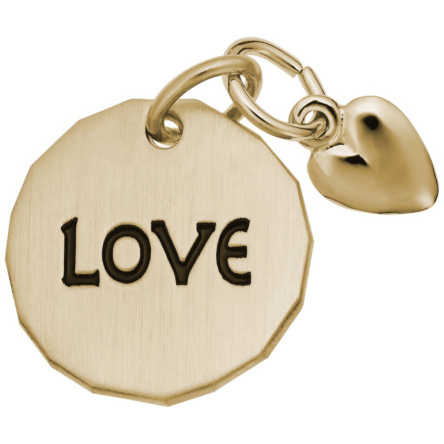 Love Tag w/Heart Charm - Metal - Sterling Silver