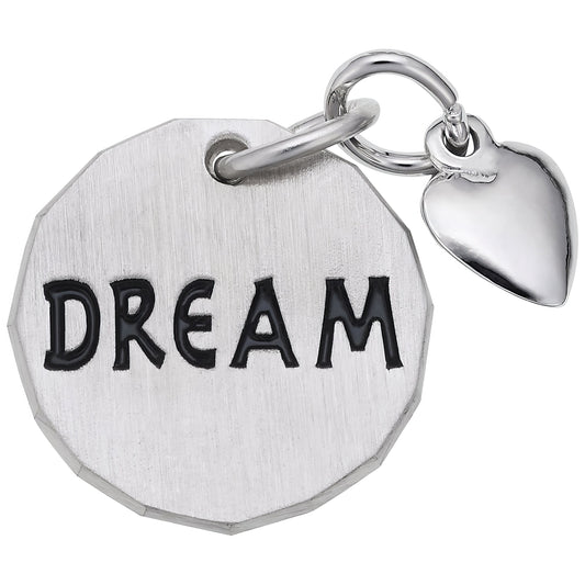 Dream Tag w/Heart Charm - Metal - Sterling Silver