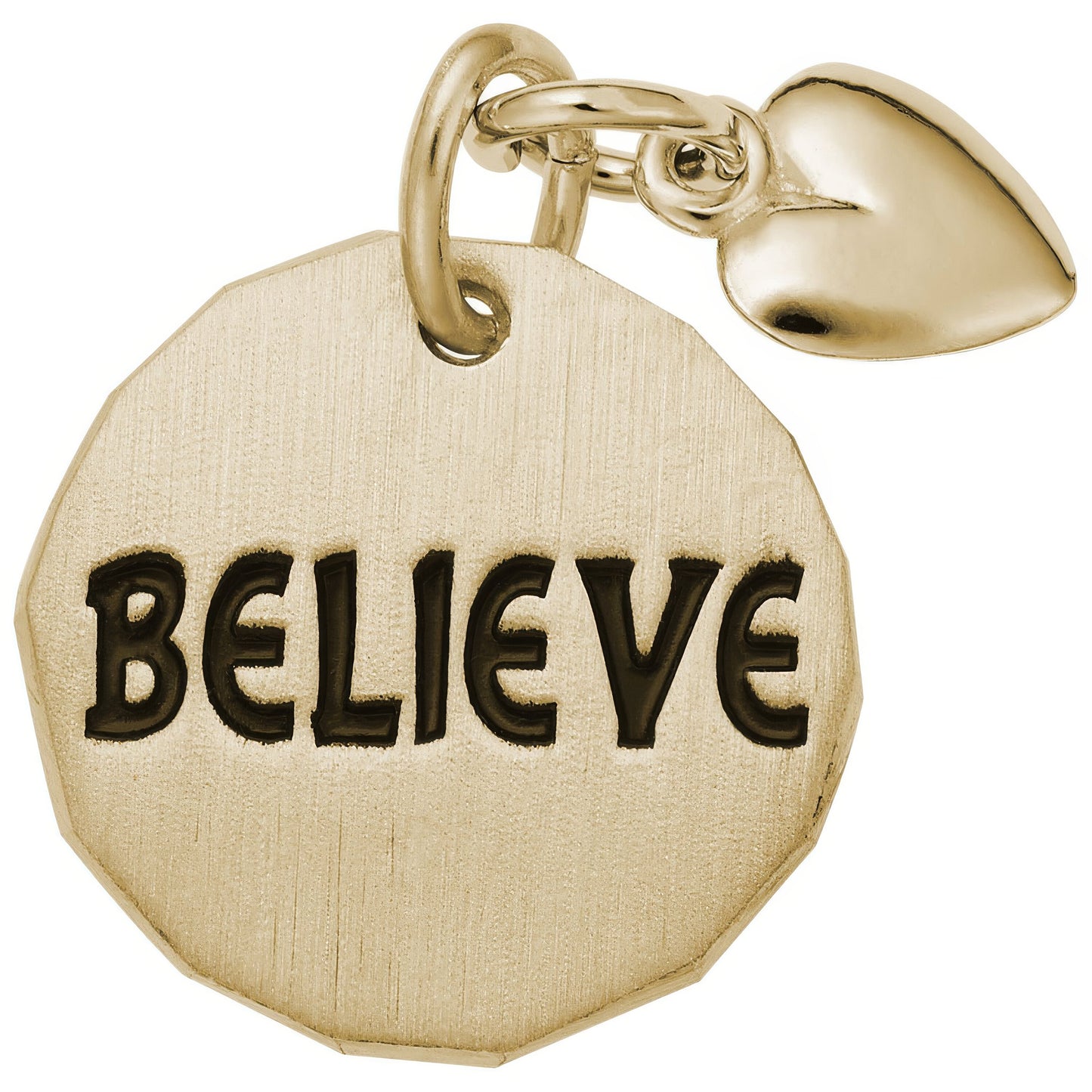 Believe Tag w/Heart Charm - Metal - Sterling Silver