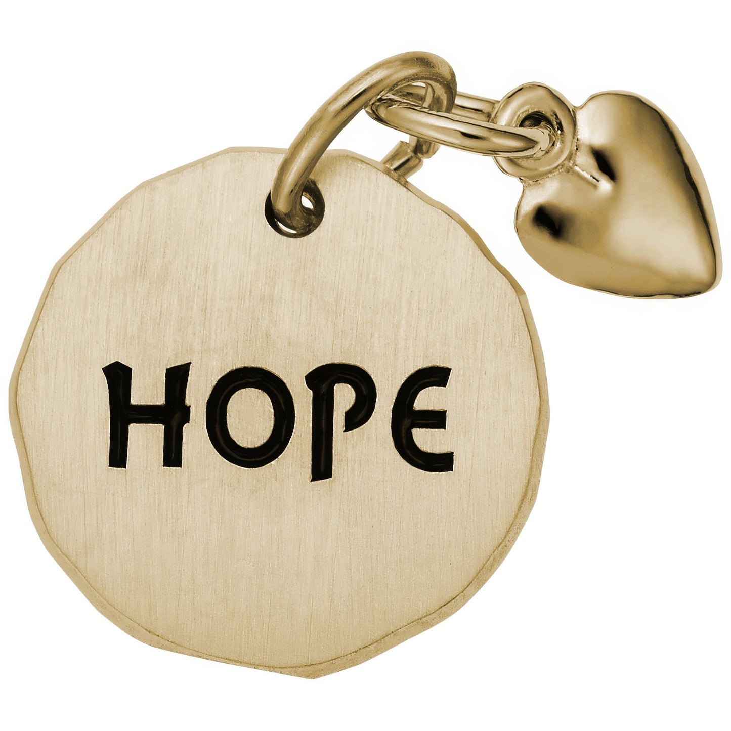 Hope Tag w/Heart Charm - Metal - Sterling Silver