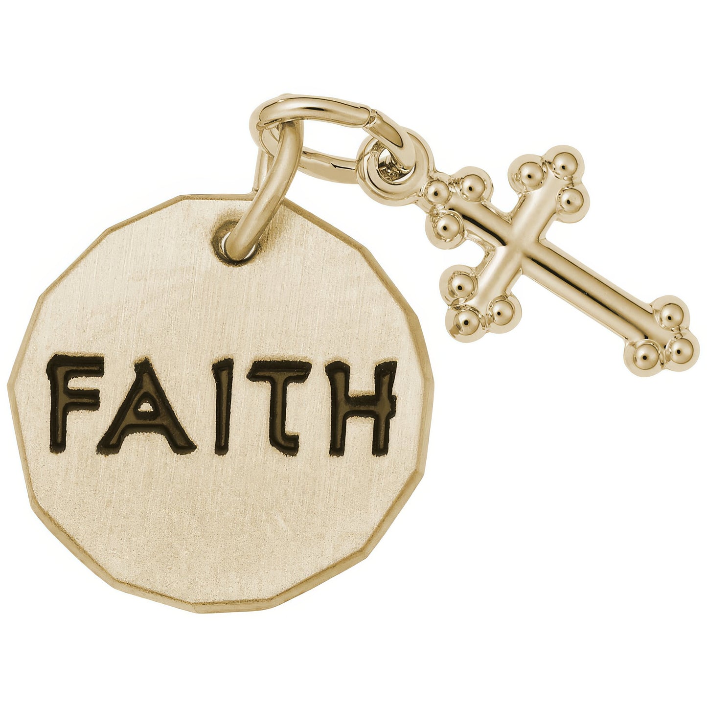 Sterling Silver Faith Tag with Cross Charm