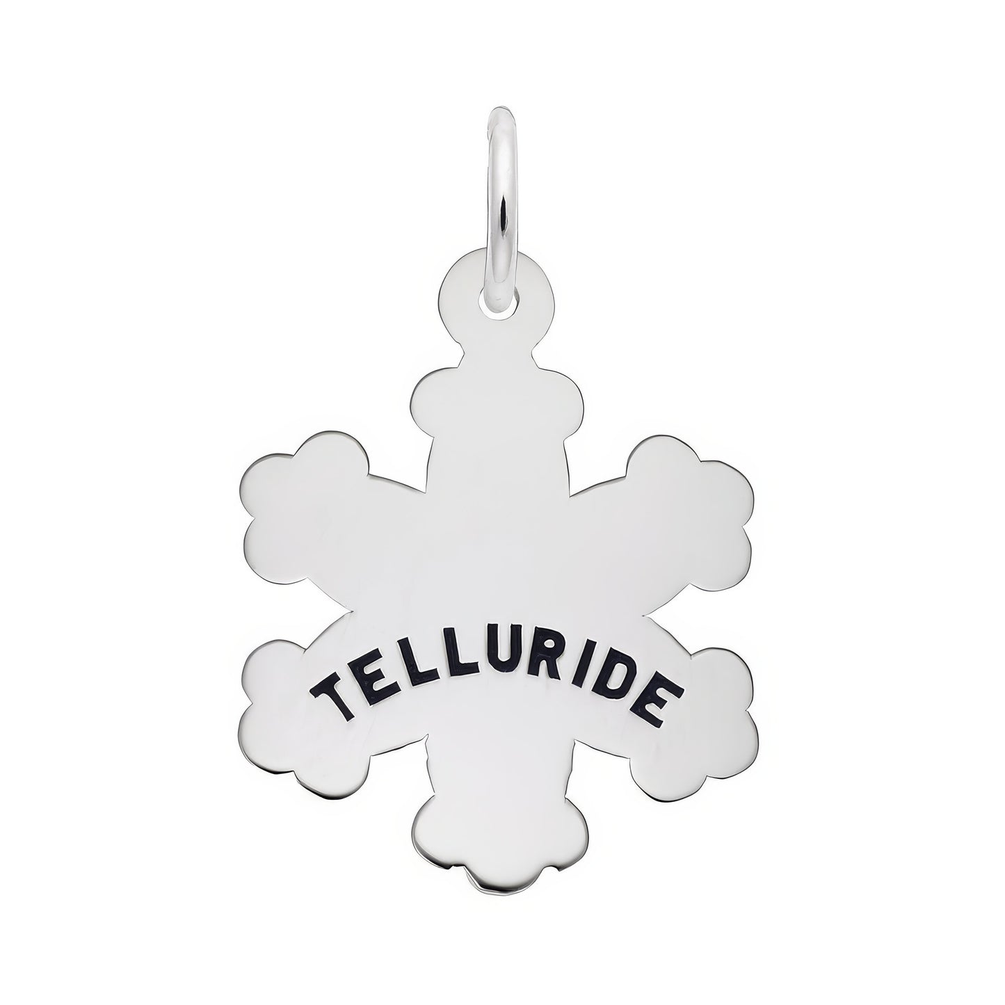 Sterling Silver Telluride Snowflake Charm - 17mm x 16mm