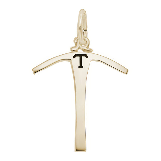 Gold Plated Telluride Miners Pick W/black Charm - 19mm x 18mm