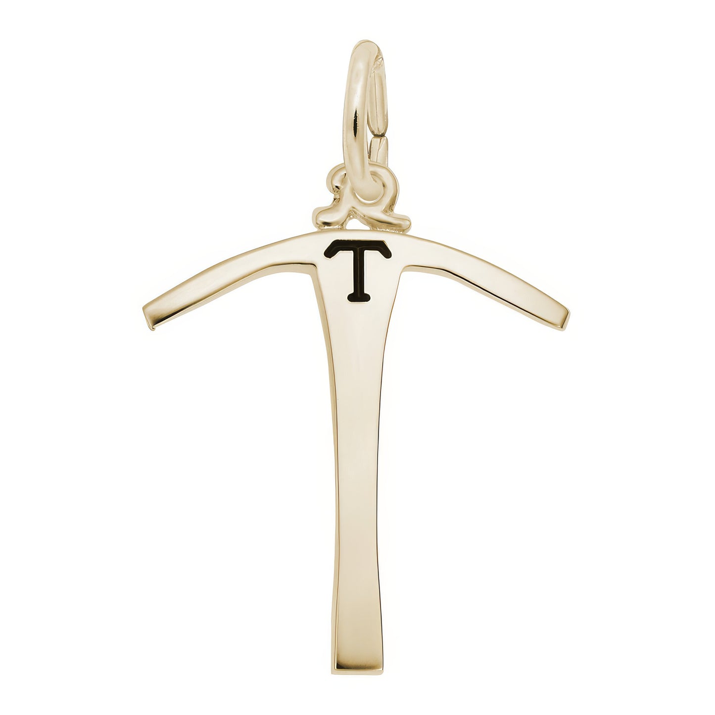 Gold Plated Telluride Miners Pick W/black Charm - 19mm x 18mm