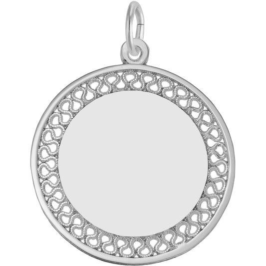 Large Filigree Charm - Metal - Sterling Silver