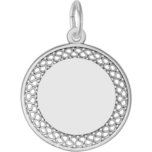 Medium Filigree Charm - Metal - Sterling Silver