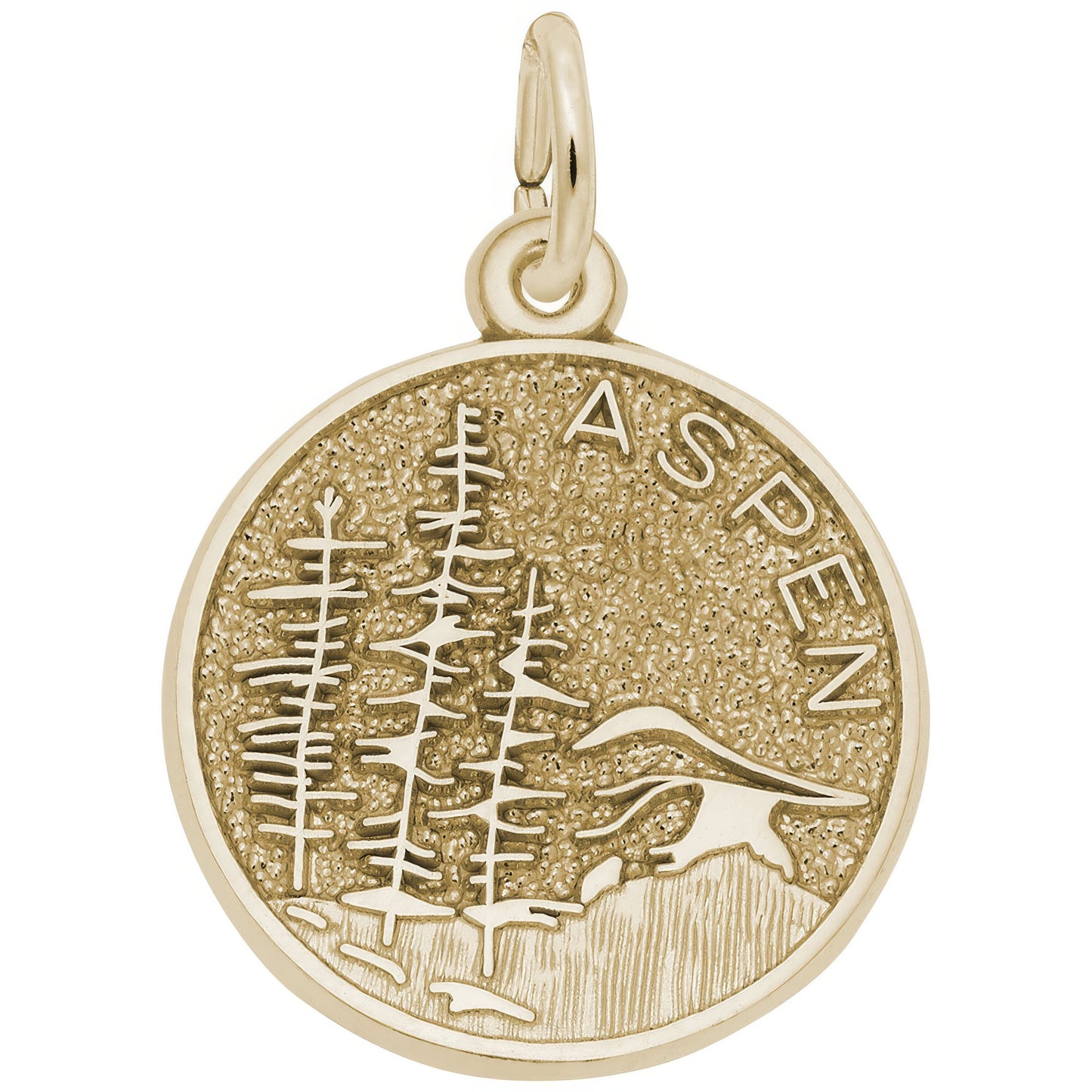 Aspen Mountain Scene Charm - Metal - Sterling Silver