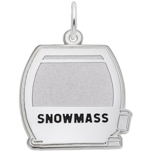 Snowmass Flat Cable Car Charm - Metal - Sterling Silver