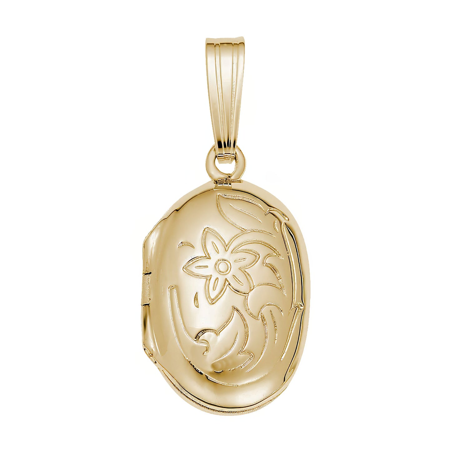 Floral Locket Charm - Metal - Sterling Silver