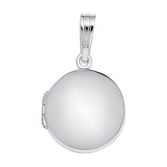 Round Locket Charm - Metal - Sterling Silver