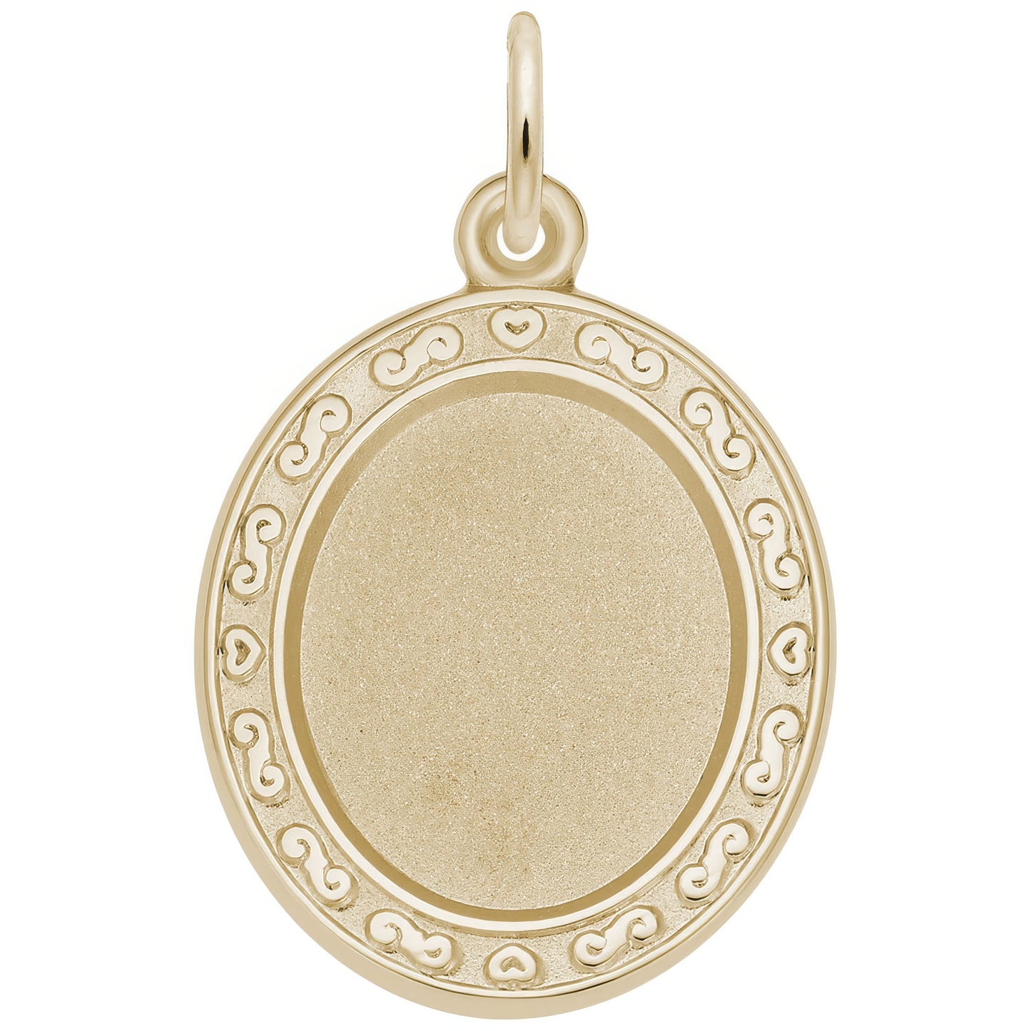 Sterling Silver Photoart - Oval Scroll Charm - 21mm x 19mm