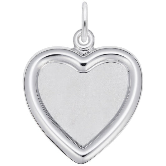 Sterling Silver Photoart - Heart Charm - 20mm x 19mm