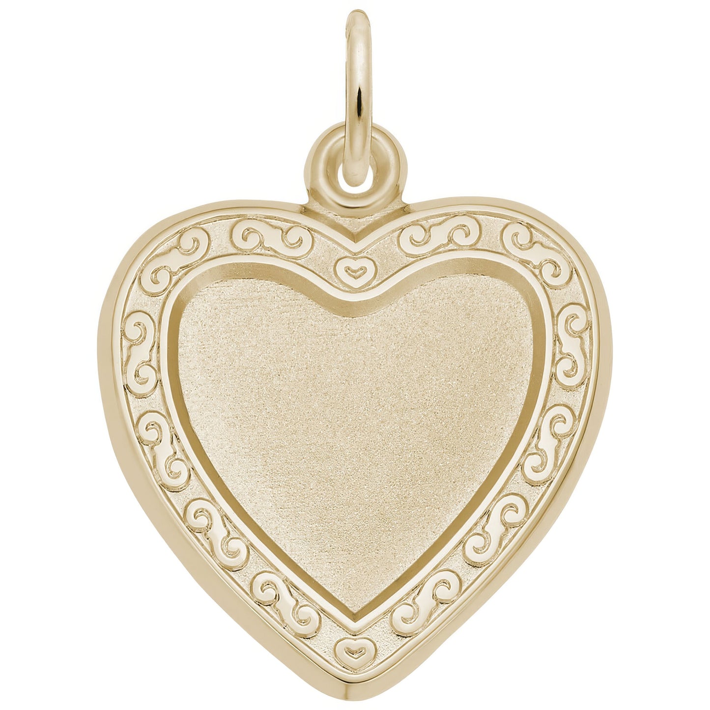 Sterling Silver Photoart - Heart Scroll Charm - 20mm x 19mm