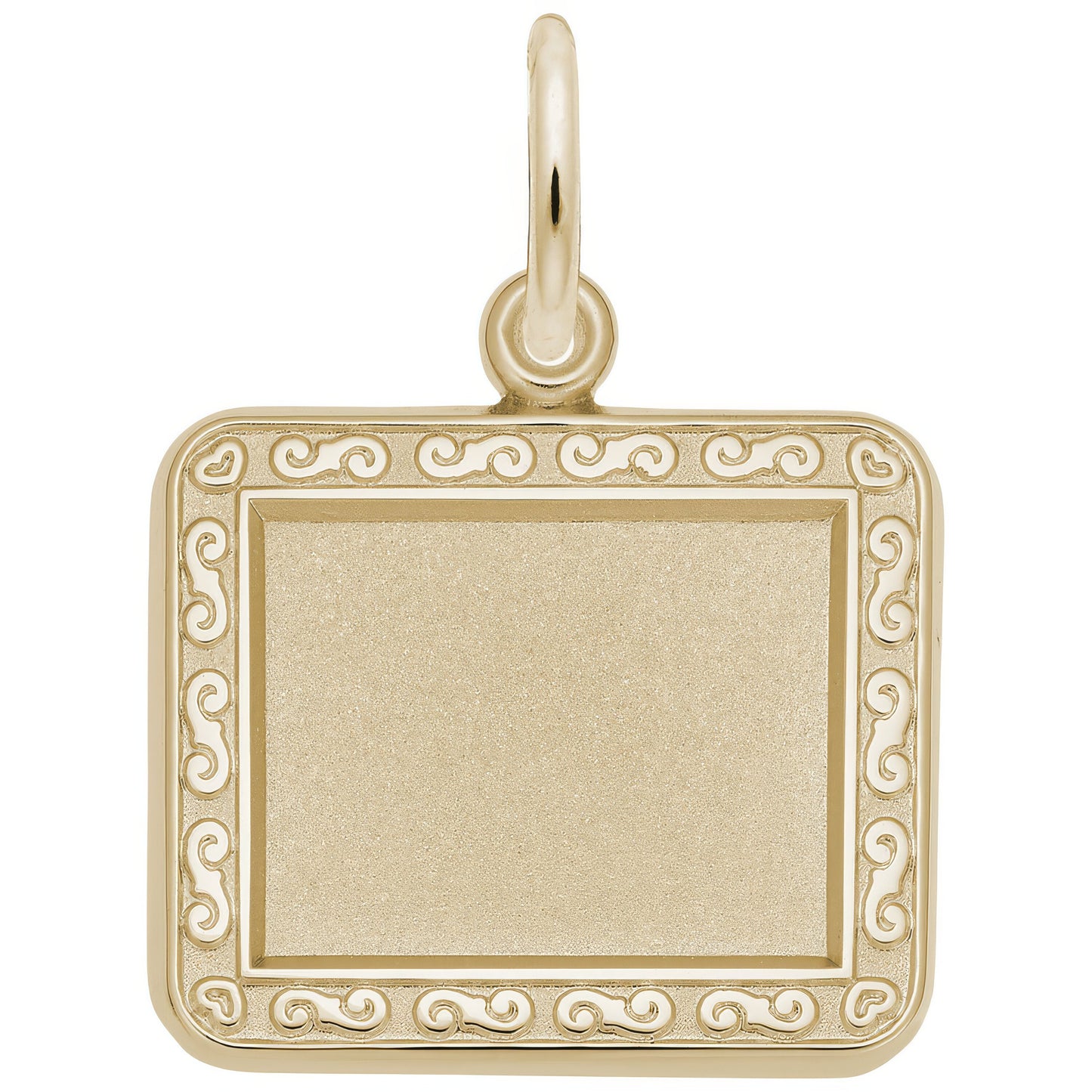Sterling Silver Photoart - Rect. Hor. Scroll Charm - 17mm x 22mm