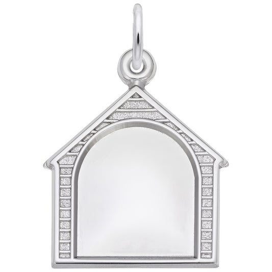 Sterling Silver Photoart Dog House Charm - 19mm x 18mm