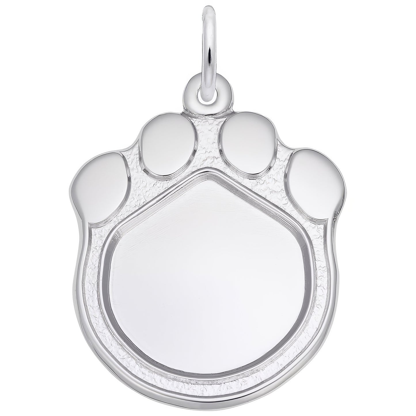 Sterling Silver Photoart Cat Paw Charm - 22mm x 21mm