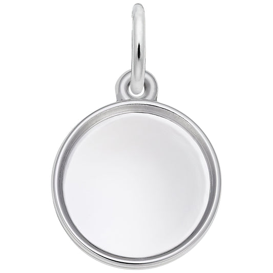 Sterling Silver Photoart Circle Charm - 14mm x 14mm