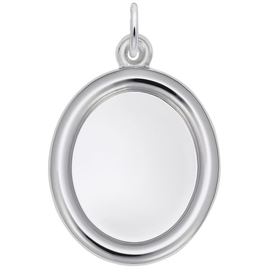 Sterling Silver Photoart - Large Oval Charm - 25mm x 22mm