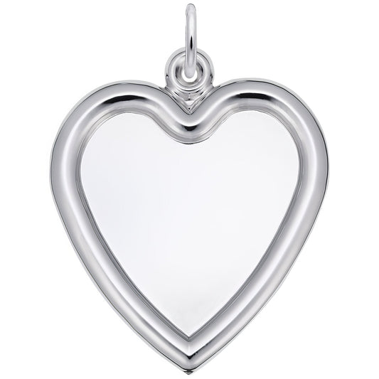 Sterling Silver Photoart - Large Heart Charm - 27mm x 26mm