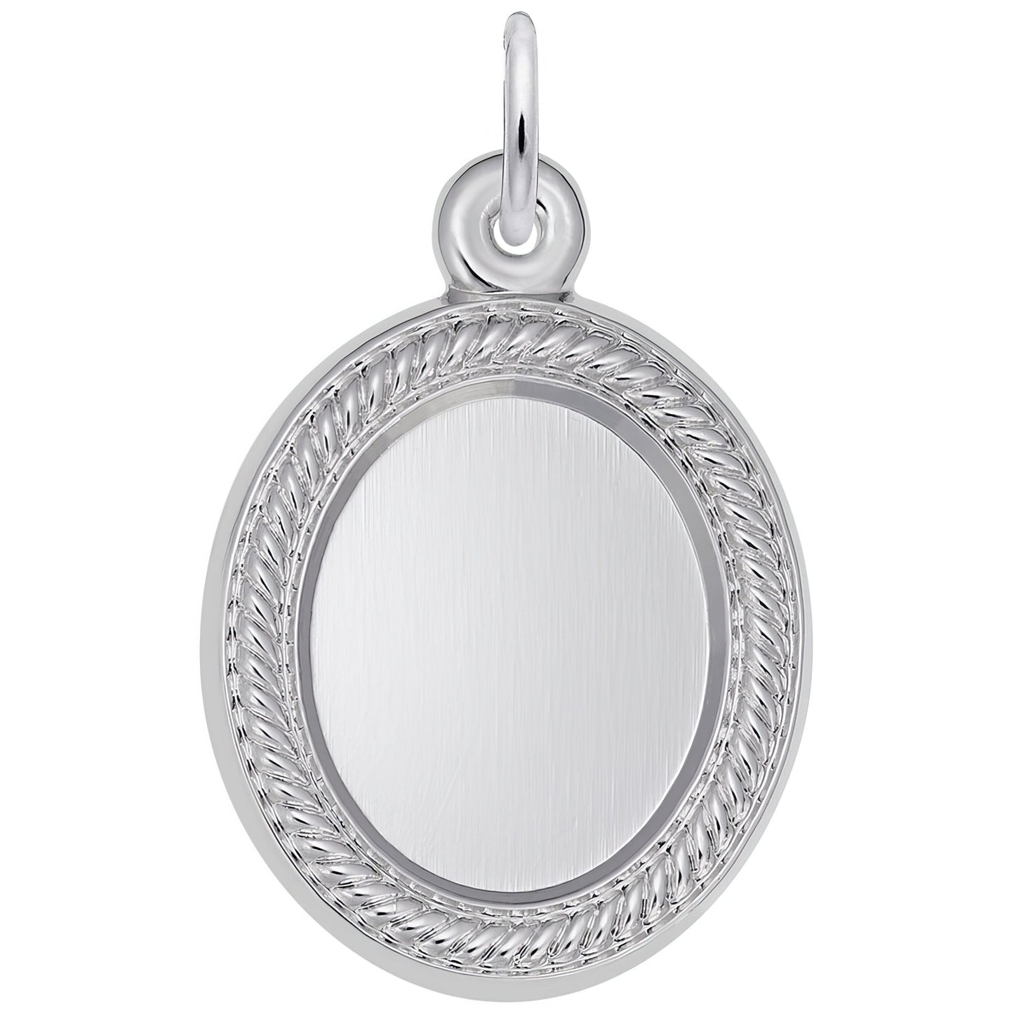 Sterling Silver Photoart - Rope Oval Charm - 21mm x 18mm