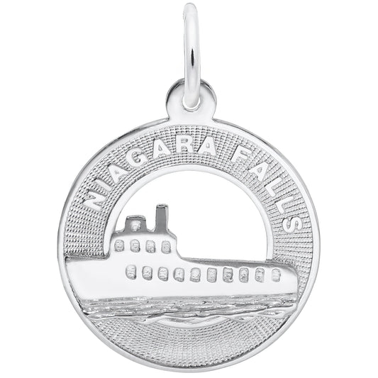 Niagara Falls Boat Ring Charm - Metal - Sterling Silver
