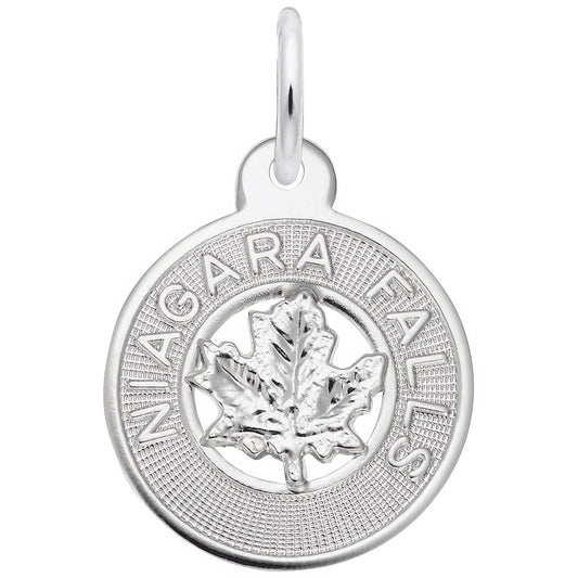 Niagara Falls Small Maple Leaf Ring Charm - Metal - Sterling Silver