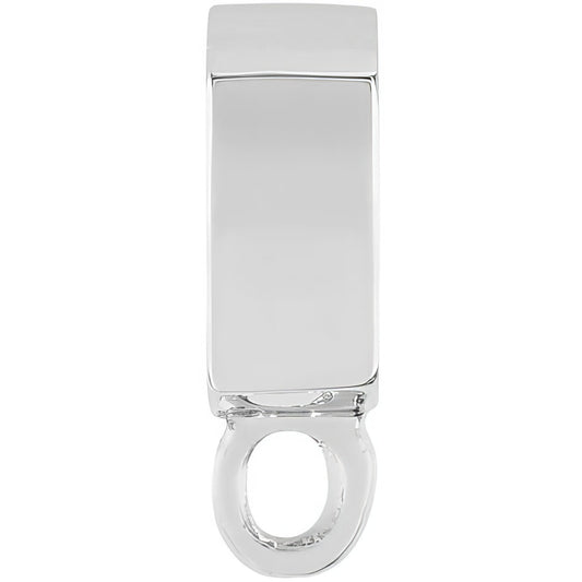Sterling Silver Charm Holder For Bead Bracelets Charm - 9mm x 4mm