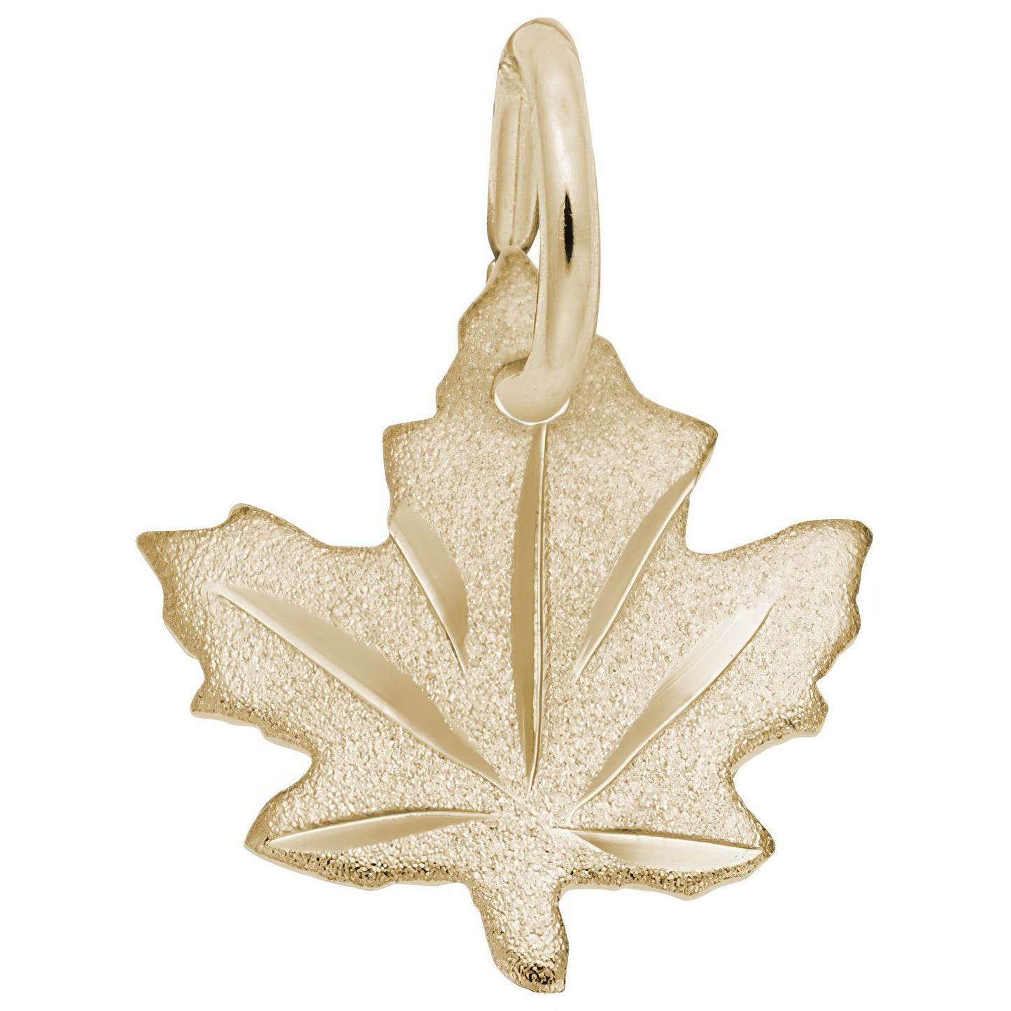 Maple Leaf - Satin Charm - Metal - Sterling Silver