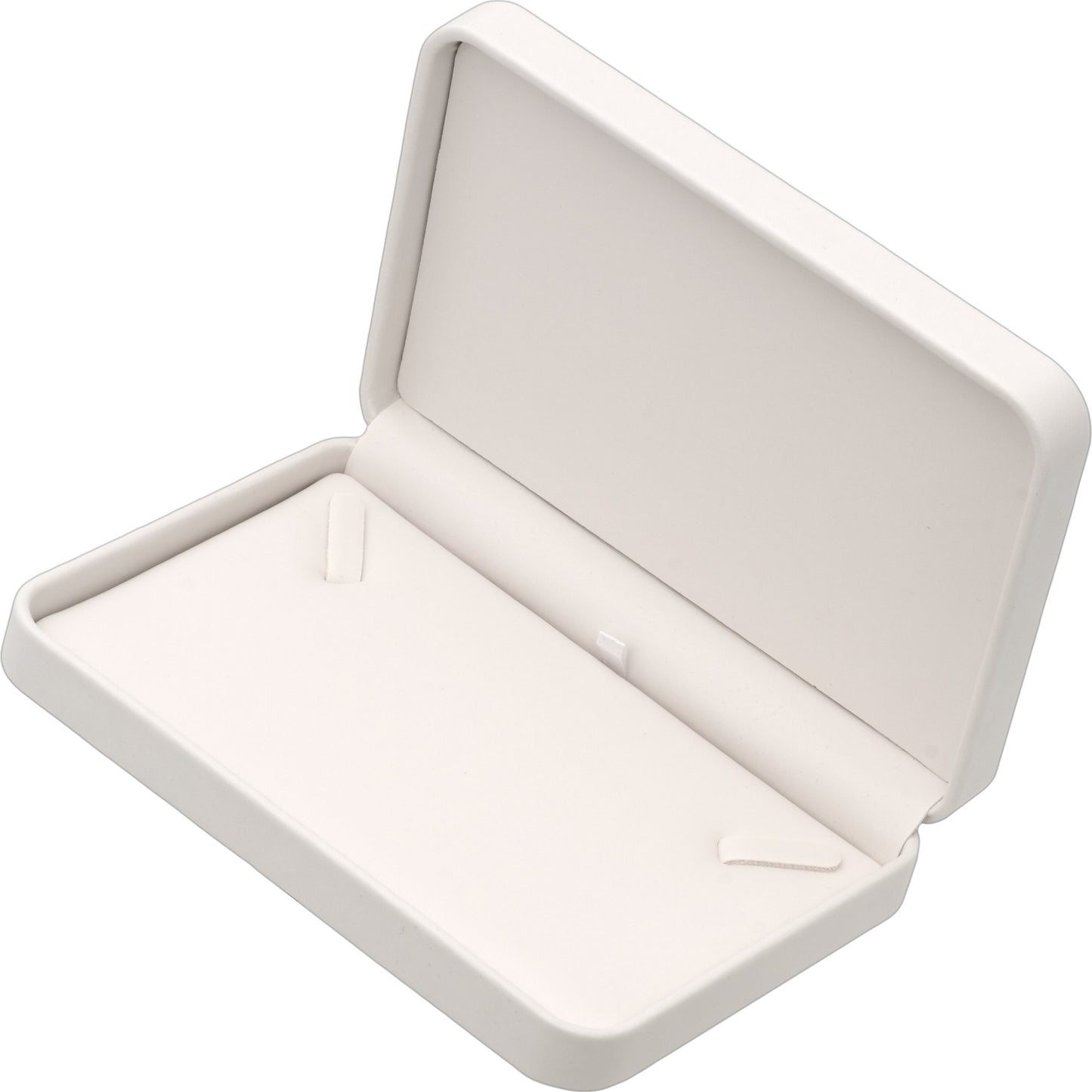 White Faux Leather Necklace Gift Box Jewelry Display 6 7/8"