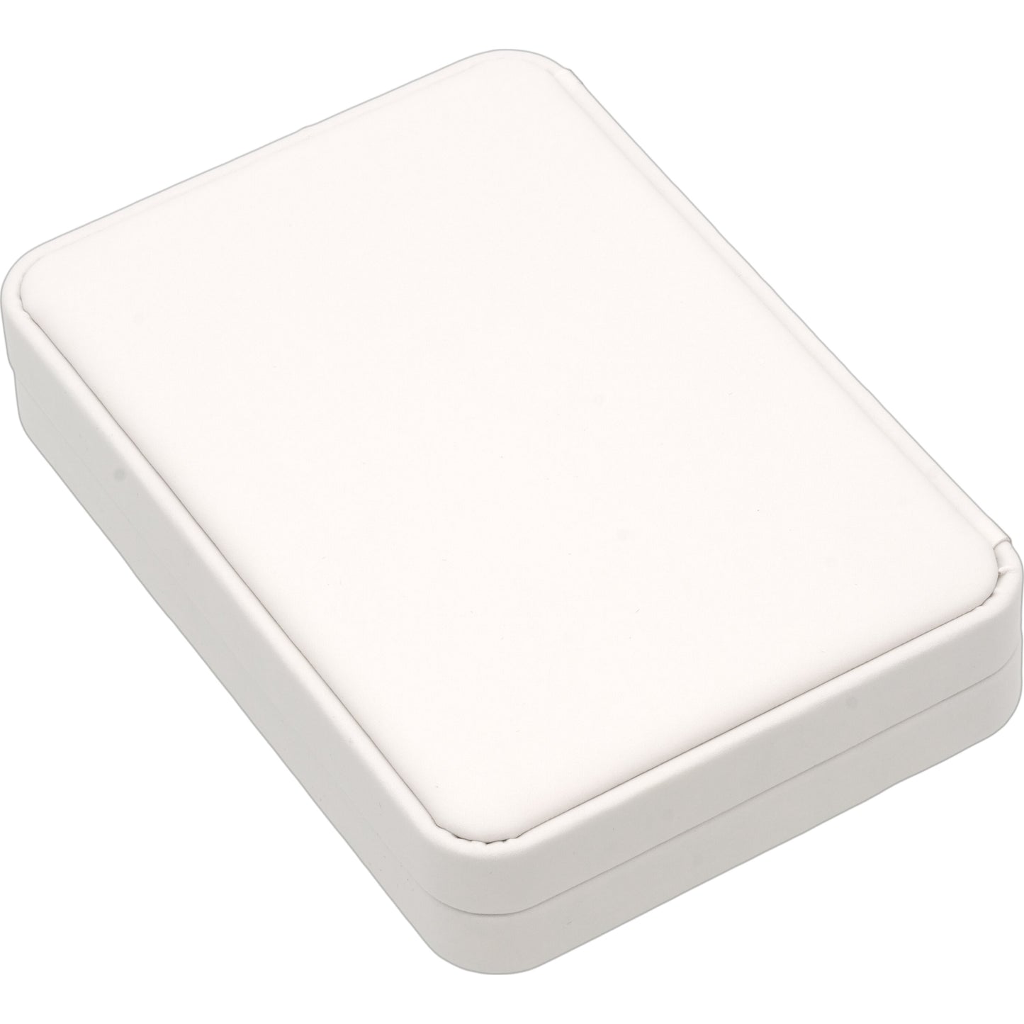 White Faux Leather Necklace Gift Box Jewelry Display 6 7/8"