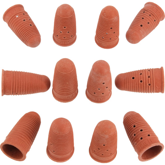 Natural Rubber Fingertip Cots Pads All Sizes - Pack of 12