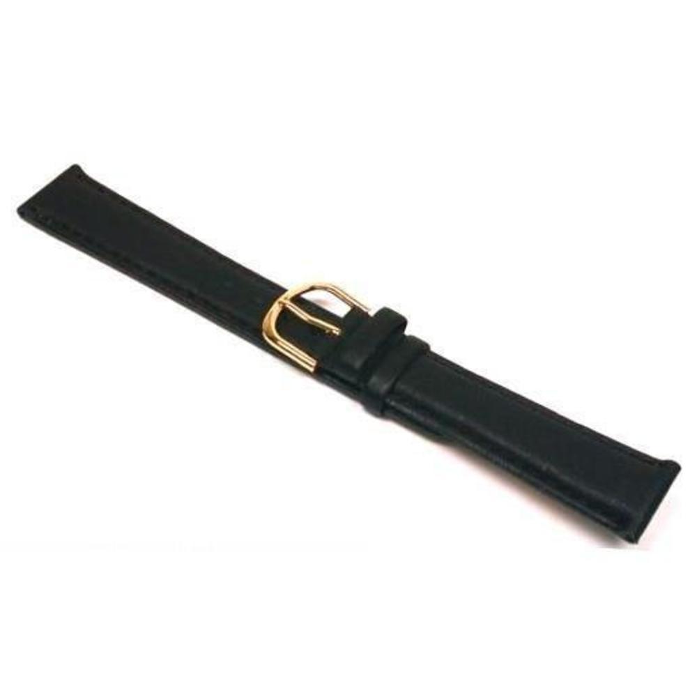 Leather Watch Band Black 18mm