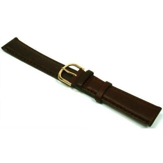 Leather Watch Band Brown 18mm