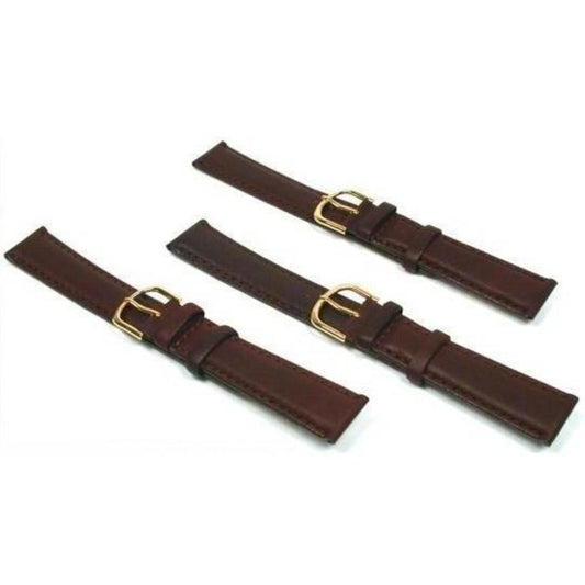 3 Watch Bands Leather Brown Padded Calf 18mm Part