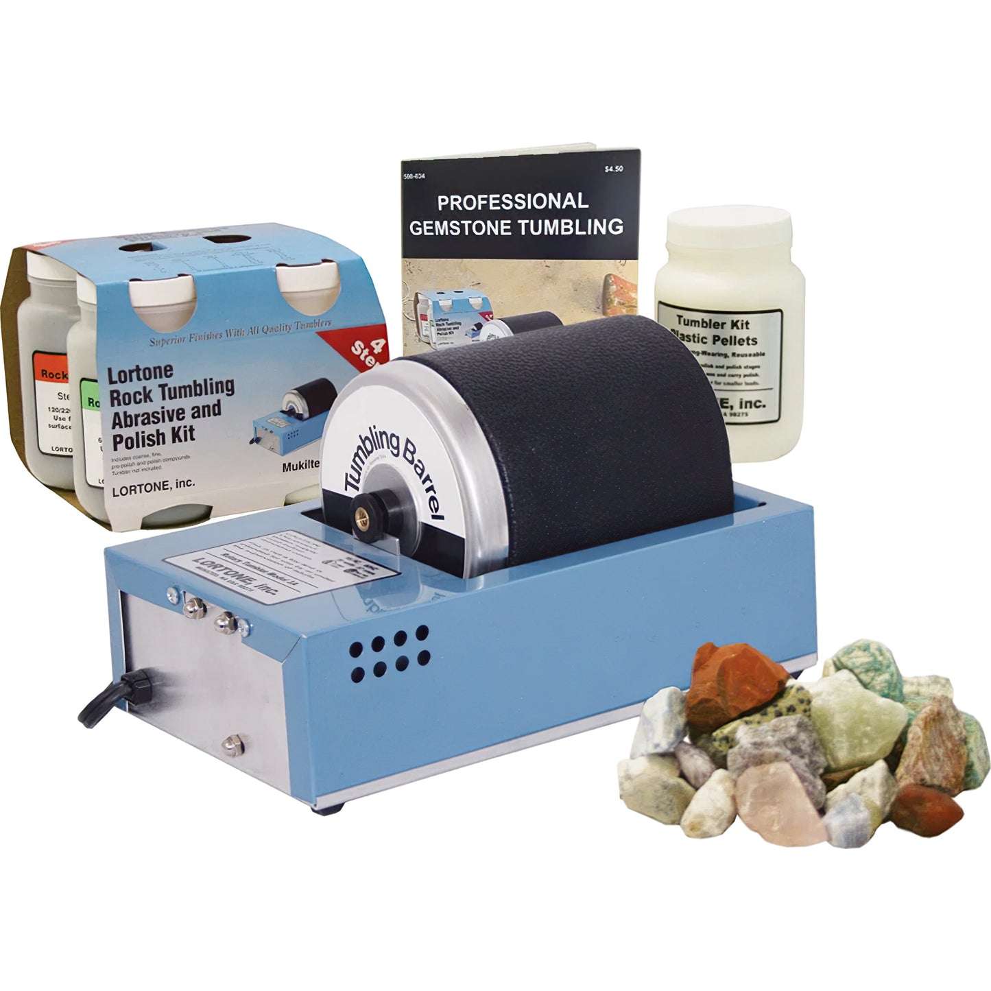 3 lb Lortone 3A Rotary Rock Tumbler Kit 081-91 Deluxe Polishing Made In USA NIB