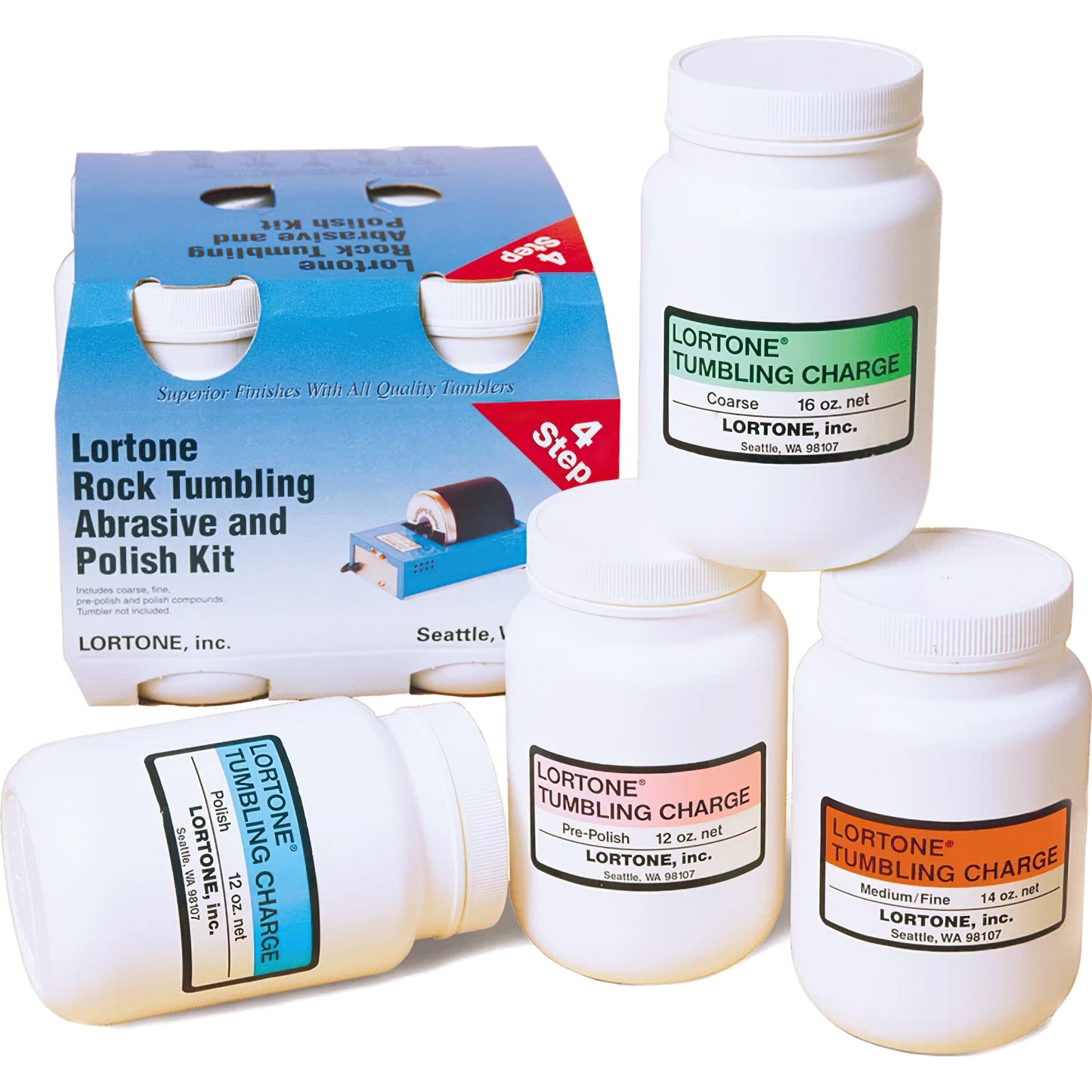 3 lb Lortone 3A Rotary Rock Tumbler Kit 081-91 Deluxe Polishing Made In USA NIB