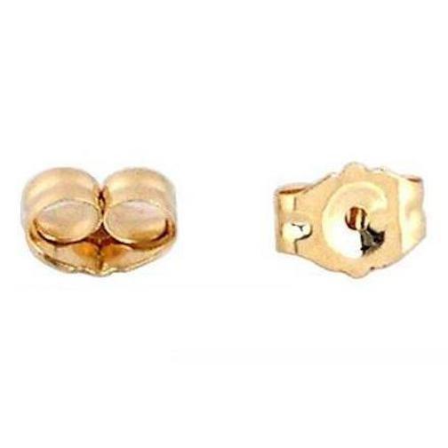 2 14K Gold Light Weight Friction Earring Backs 4 x 5 mm
