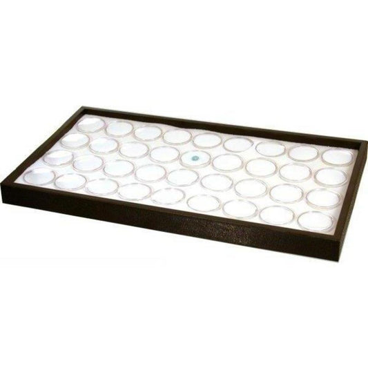 36 Gem Jars Inserts 1" & Black Display Trays 2Pcs