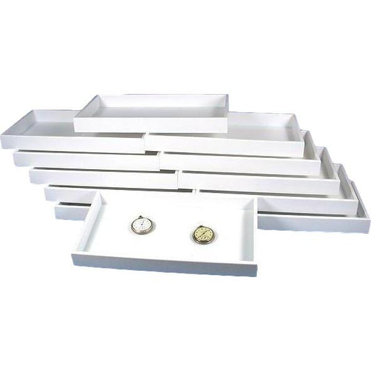 12 Jewelry White Plastic Showcase Display Travel Tray