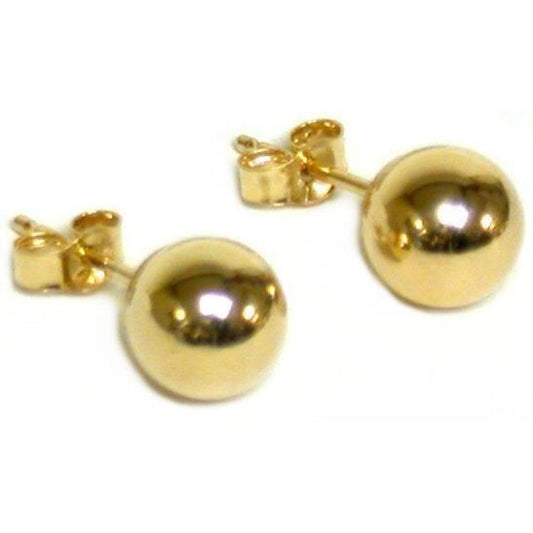 Ball Stud Earrings & Backs 14k Gold 6mm