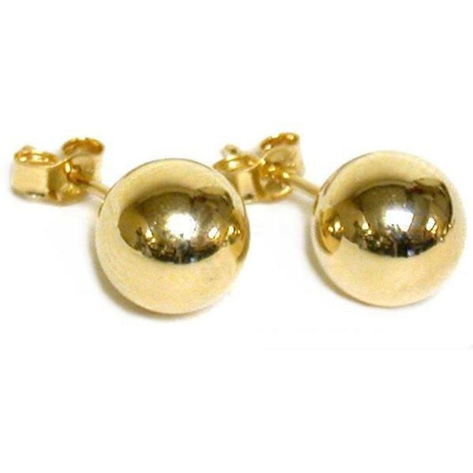 Ball Stud Earrings & Backs 14k Gold 7mm