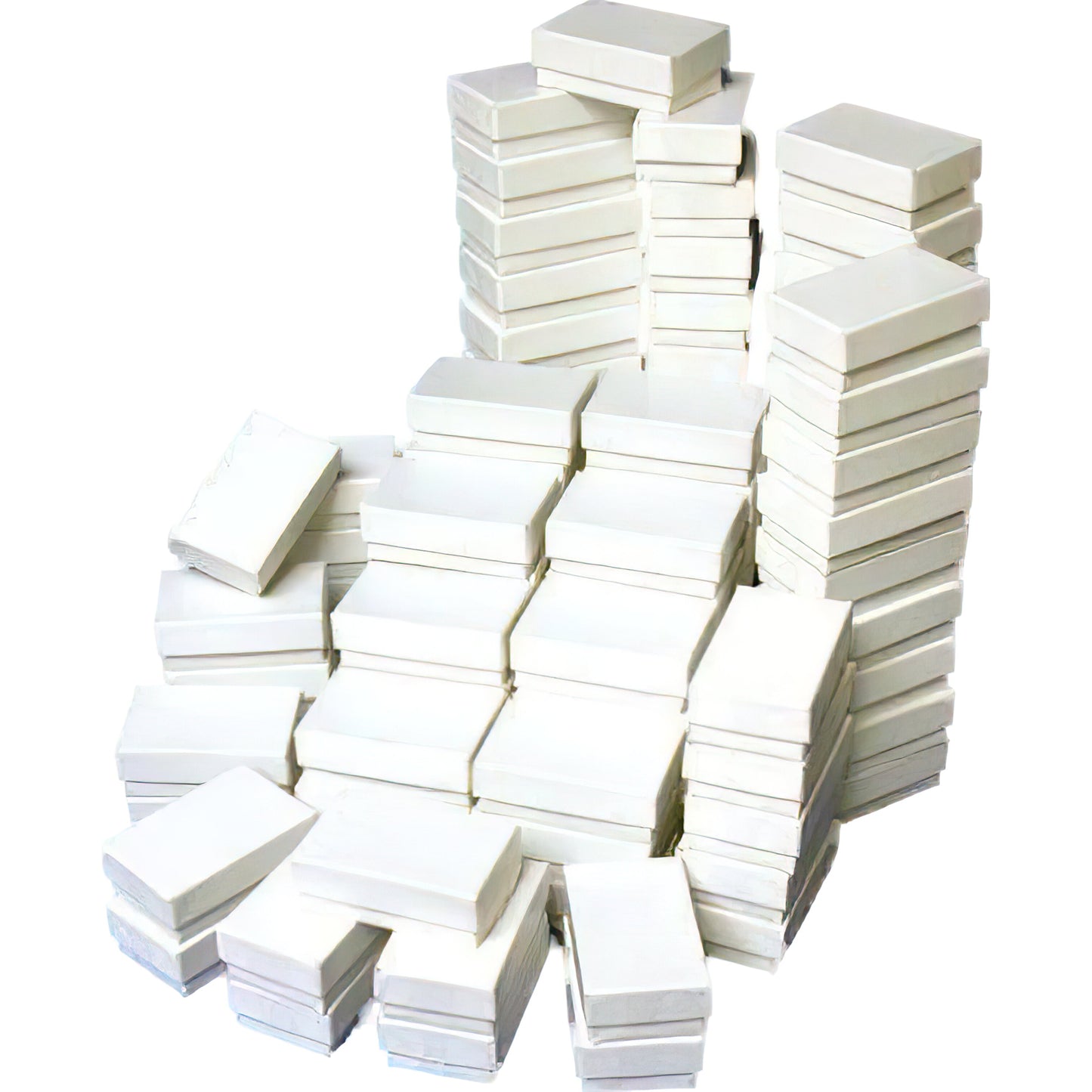 Cotton Filled Jewelry Gift Boxes White 2 5/8" 100Pcs